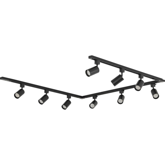Sistema plafoniera a binario trifase 220v nero con faretti